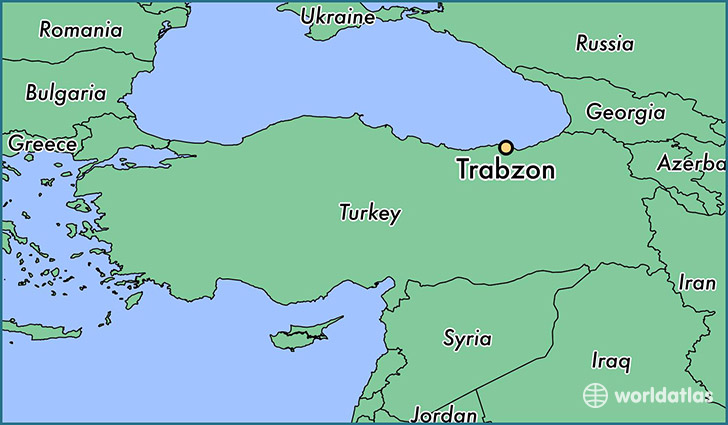 map showing the location of Trabzon