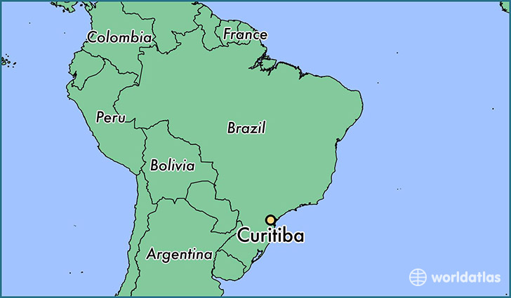 map showing the location of Curitiba
