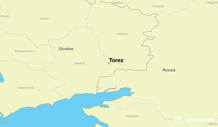 map showing the location of Torez