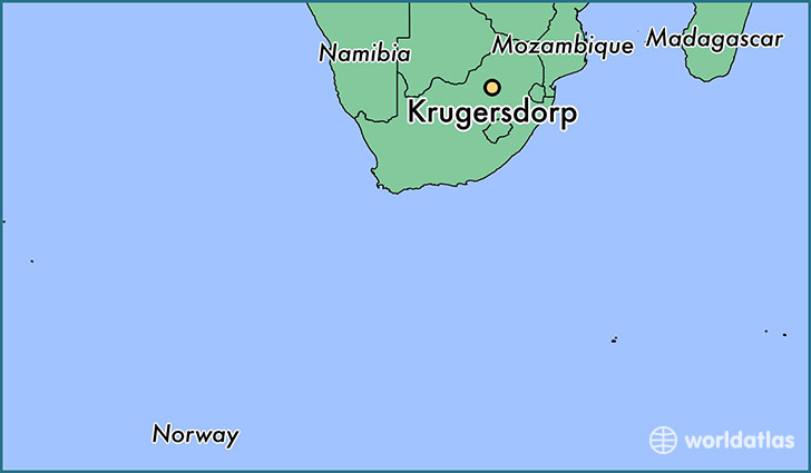 map showing the location of Krugersdorp