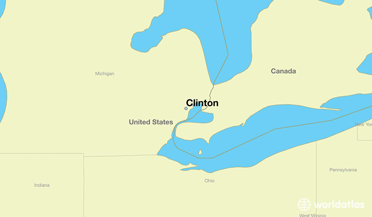 map showing the location of Clinton