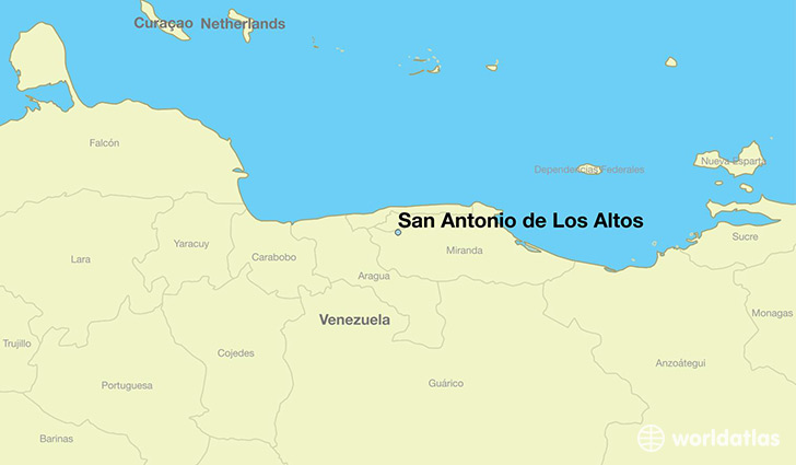 map showing the location of San Antonio de Los Altos