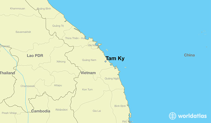 map showing the location of Tam Ky