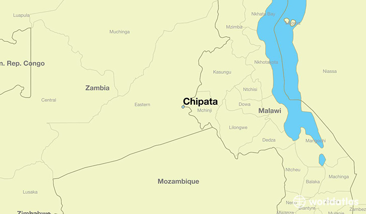 map showing the location of Chipata
