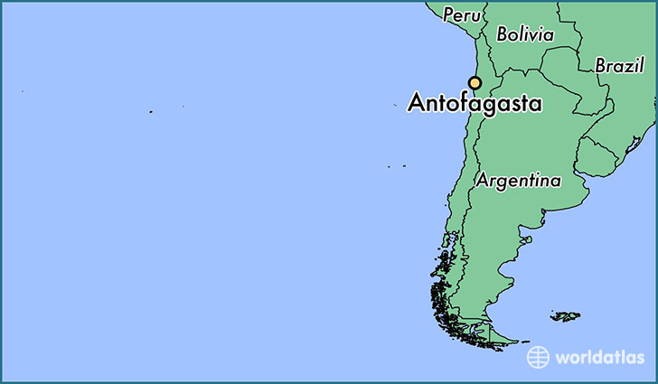map showing the location of Antofagasta