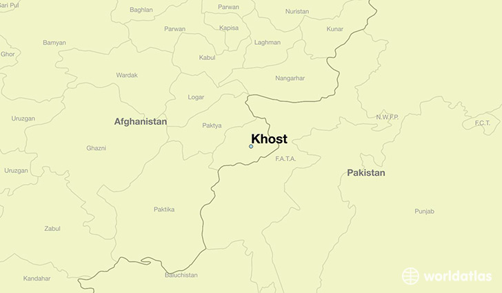 map showing the location of Khost