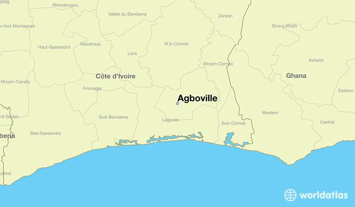 map showing the location of Agboville