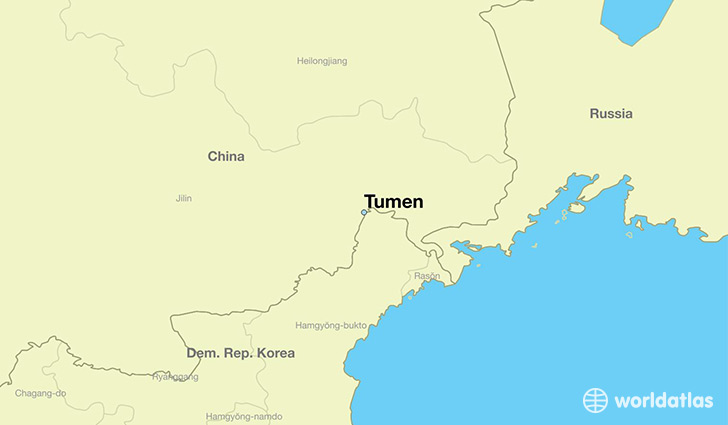 map showing the location of Tumen