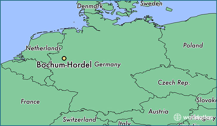 map showing the location of Bochum-Hordel
