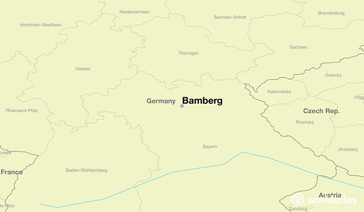 map showing the location of Bamberg