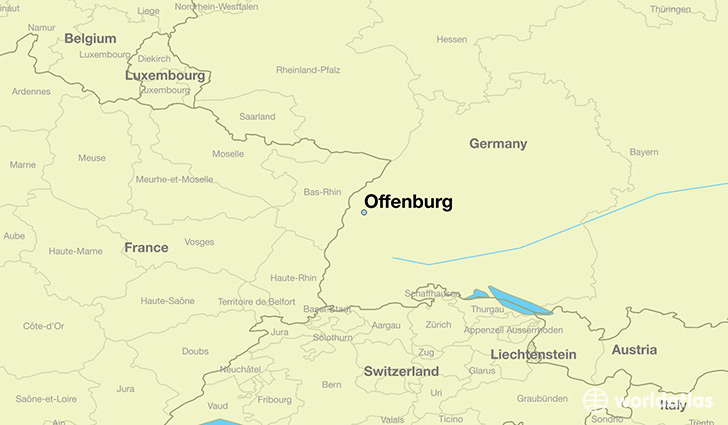 map showing the location of Offenburg