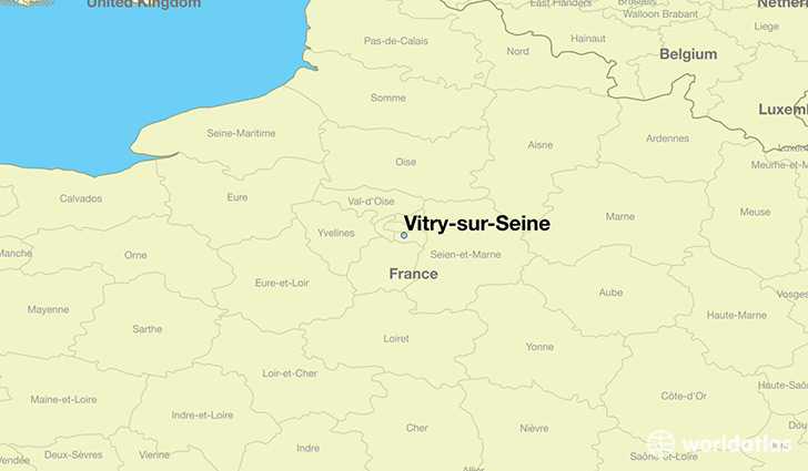 map showing the location of Vitry-sur-Seine