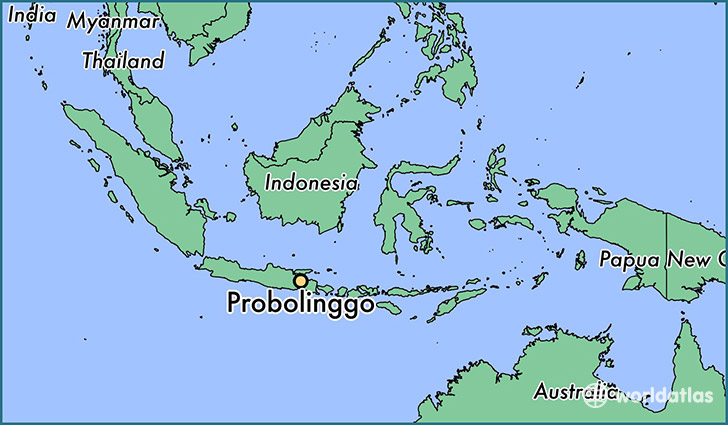 map showing the location of Probolinggo