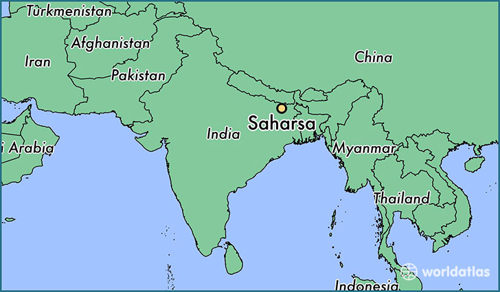 map showing the location of Saharsa