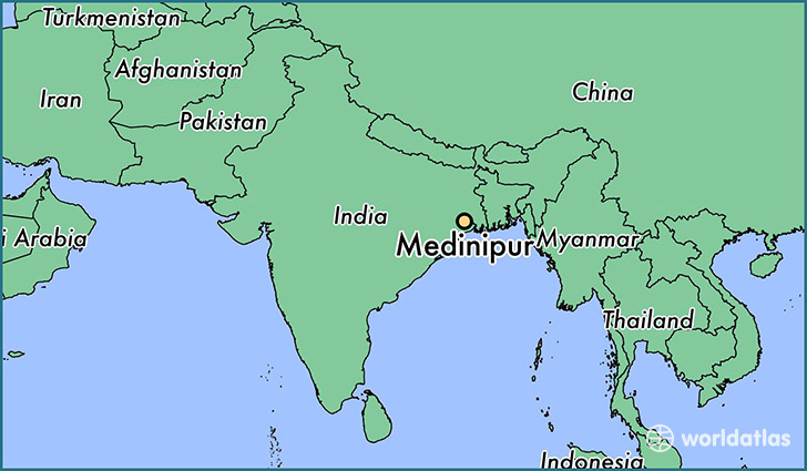 map showing the location of Medinipur