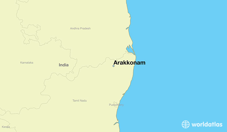 map showing the location of Arakkonam