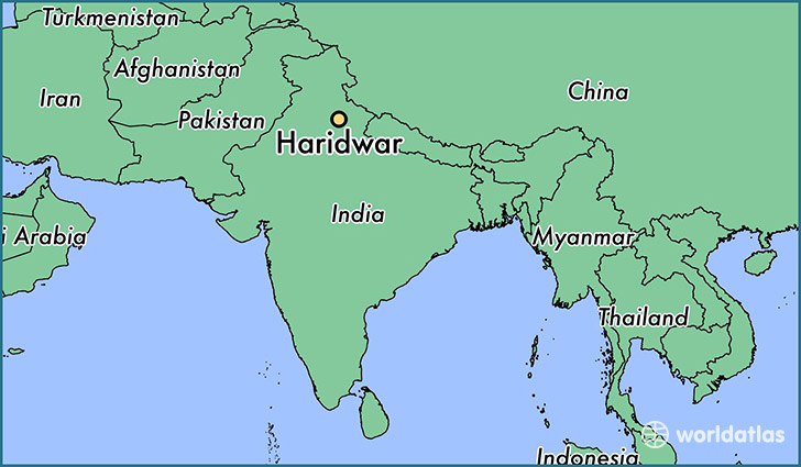 map showing the location of Haridwar