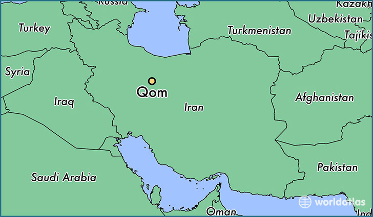 map showing the location of Qom