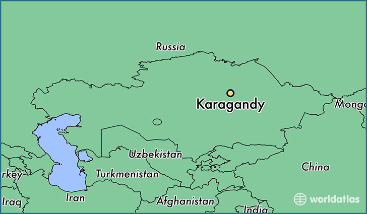 map showing the location of Karagandy