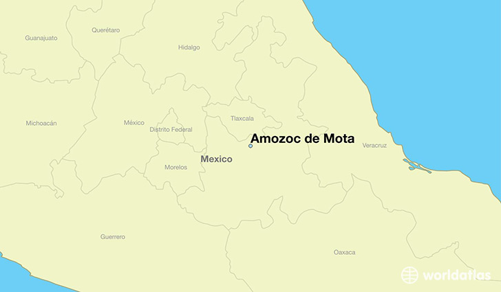 map showing the location of Amozoc de Mota