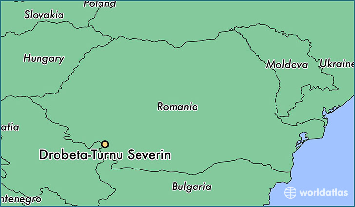 map showing the location of Drobeta-Turnu Severin