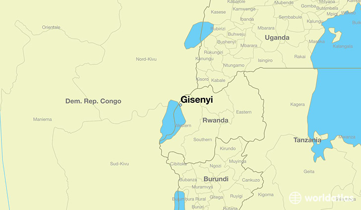 map showing the location of Gisenyi