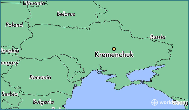 map showing the location of Kremenchuk