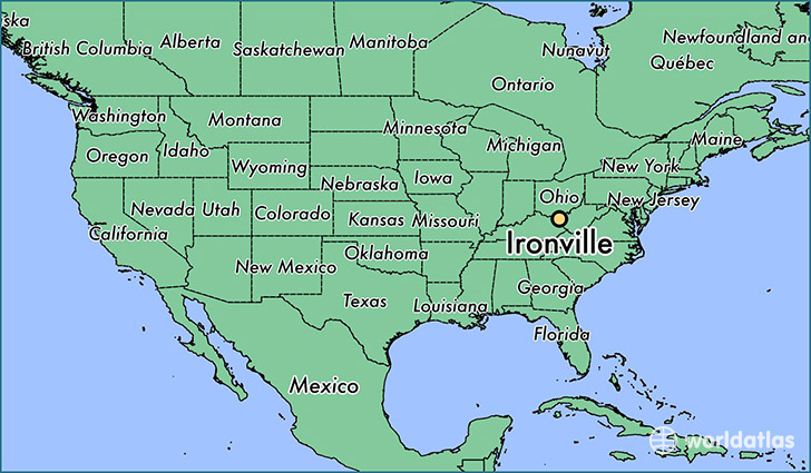 map showing the location of Ironville