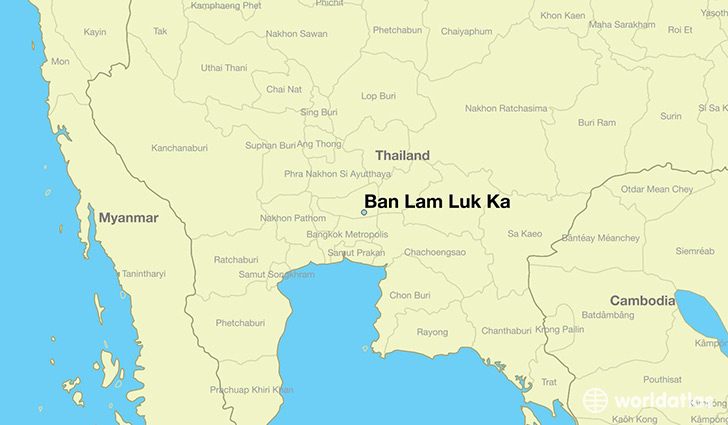 map showing the location of Ban Lam Luk Ka