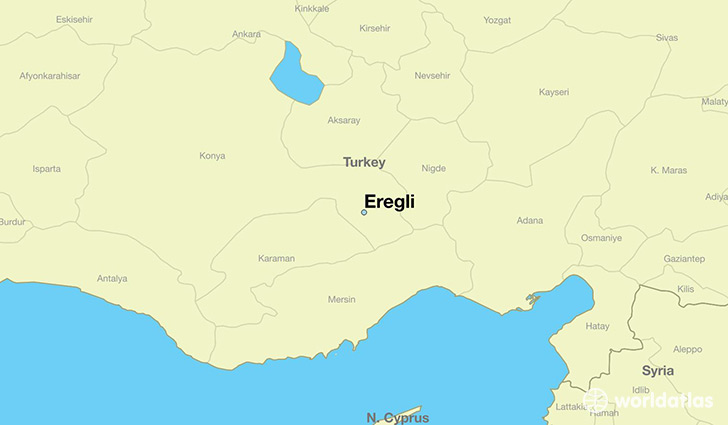 map showing the location of Eregli