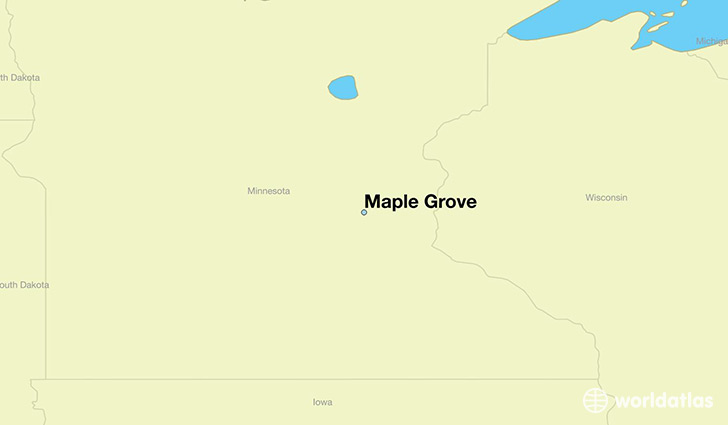 map showing the location of Maple Grove
