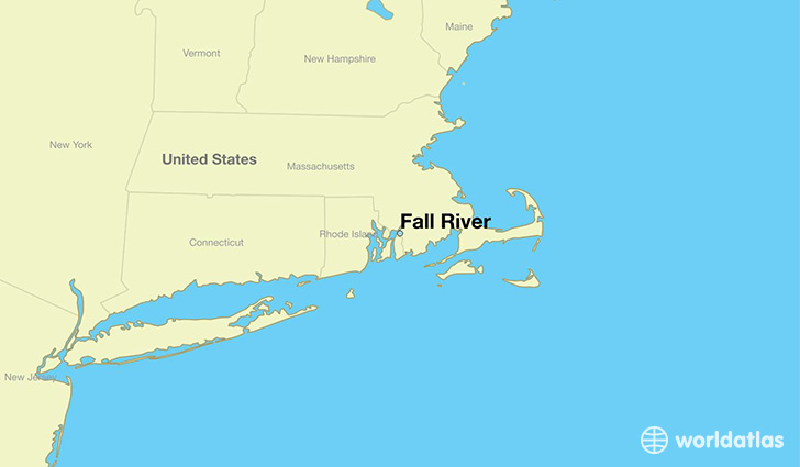map showing the location of Fall River