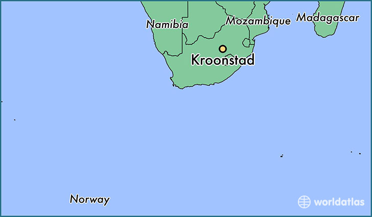 map showing the location of Kroonstad