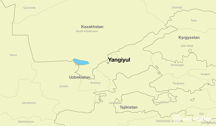 map showing the location of Yangiyul