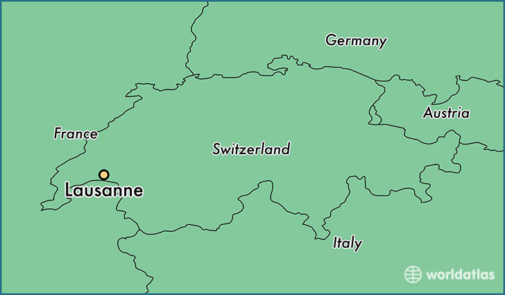 map showing the location of Lausanne