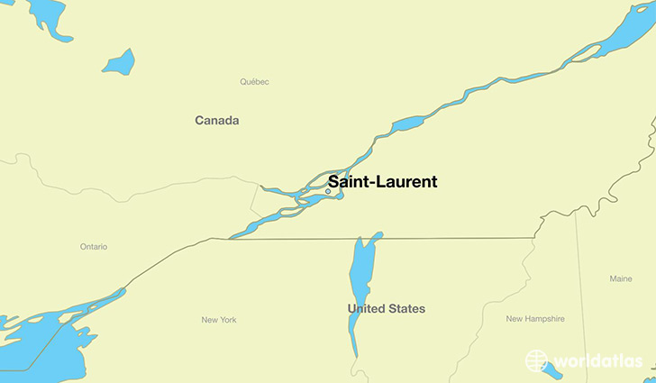 map showing the location of Saint-Laurent