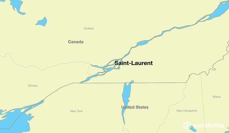 map showing the location of Saint-Laurent