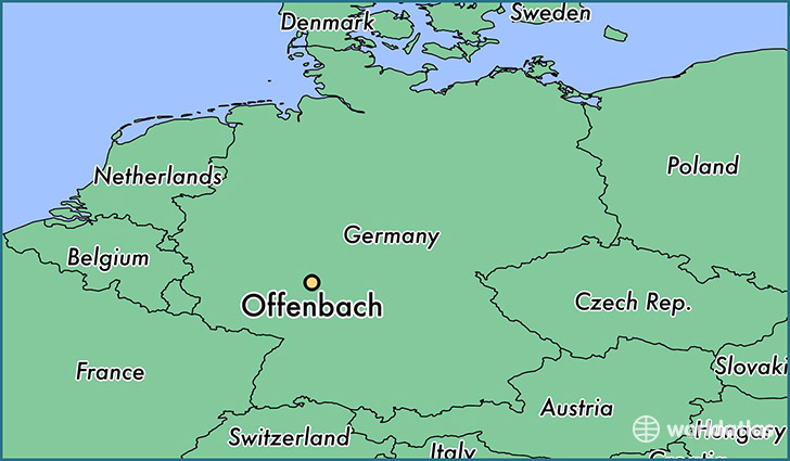 map showing the location of Offenbach