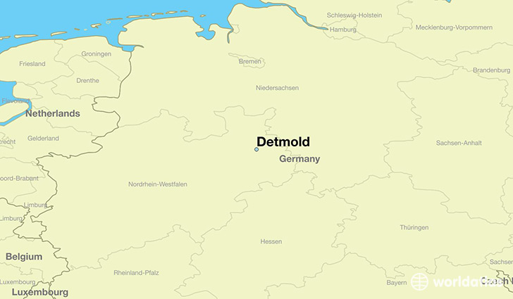 map showing the location of Detmold