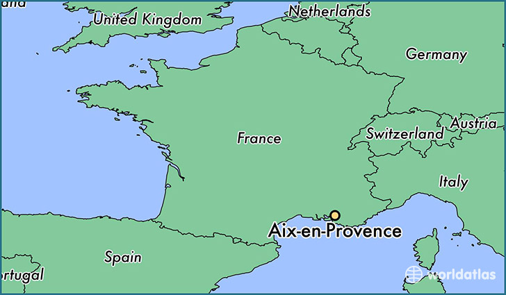 map showing the location of Aix-en-Provence