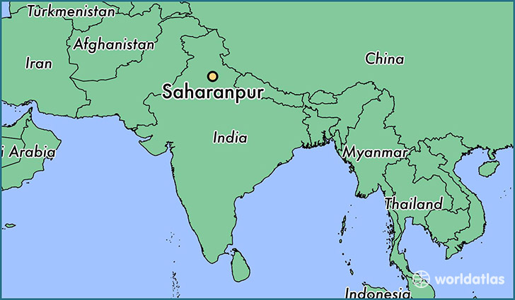 map showing the location of Saharanpur