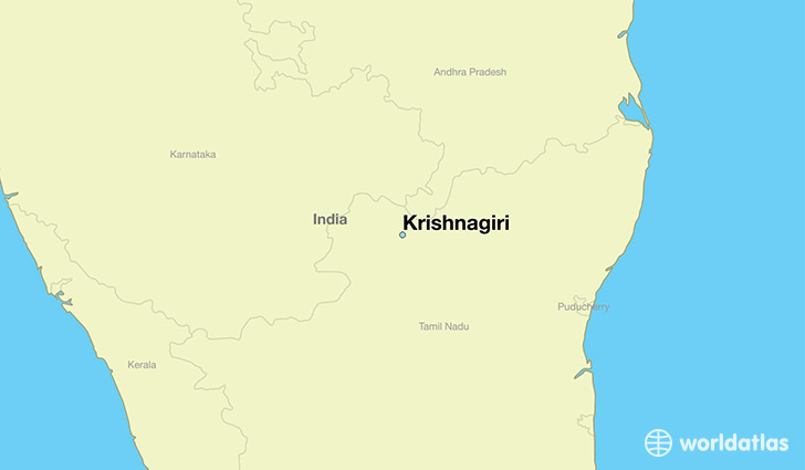 map showing the location of Krishnagiri