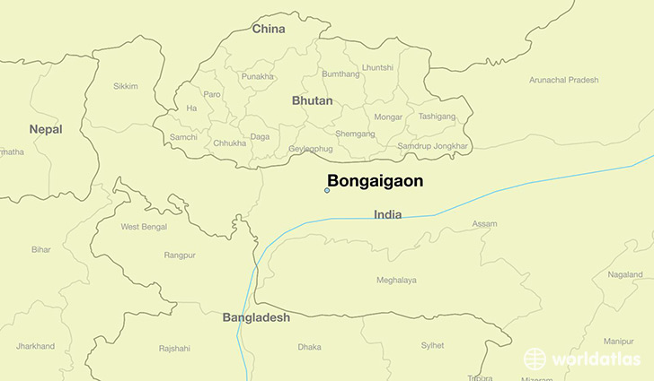 map showing the location of Bongaigaon