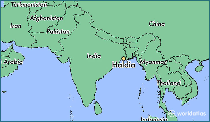 map showing the location of Haldia