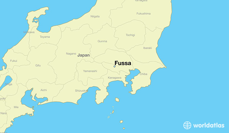 map showing the location of Fussa