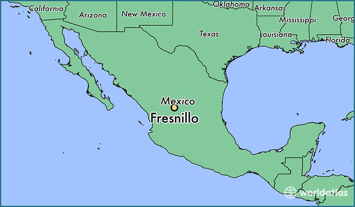 map showing the location of Fresnillo