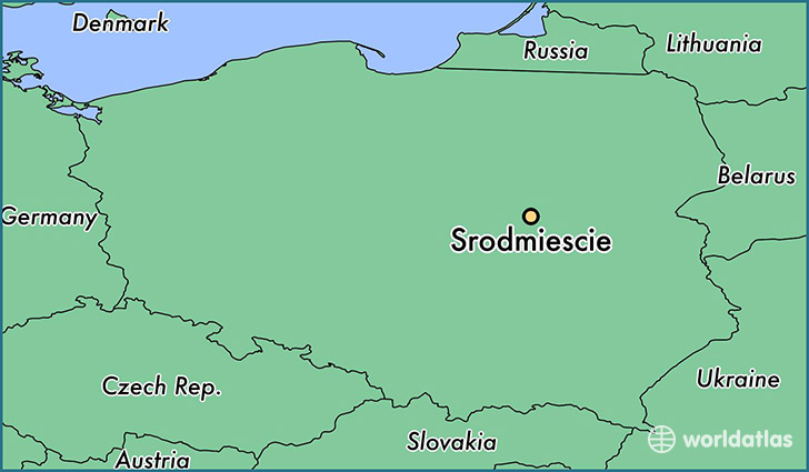 map showing the location of Srodmiescie