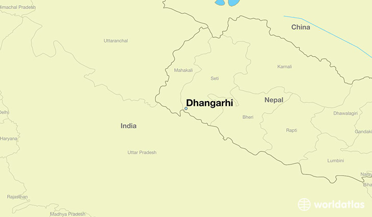map showing the location of Dhangarhi