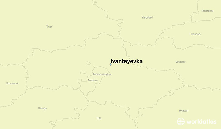 map showing the location of Ivanteyevka