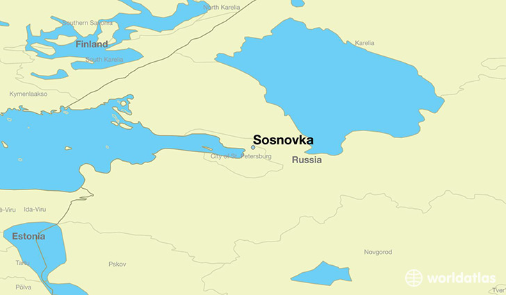 map showing the location of Sosnovka